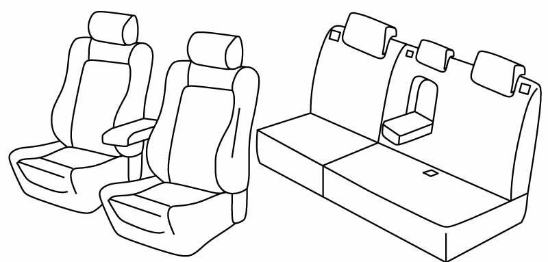 Set coprisedili Superior - Nero/Rosso - compatibile per Ford Kuga (03/13>10/19) Titanium