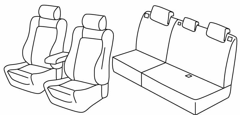 Set coprisedili Superior - Nero/Blu - compatibile per Ford Kuga (03/13>10/19)