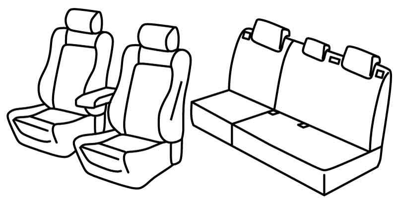 Set coprisedili Superior - Nero/Blu - compatibile per Ford Focus 5p (03/11>05/18) Trend sport