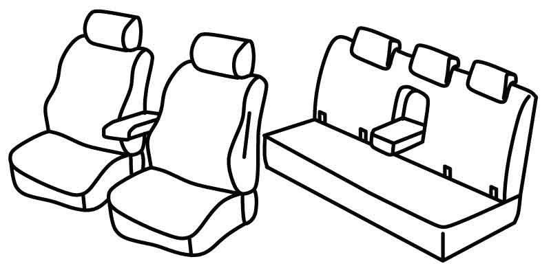 Set coprisedili Superior - Nocciola - compatibile per Ford Ranger (09/15>04/22) XLT