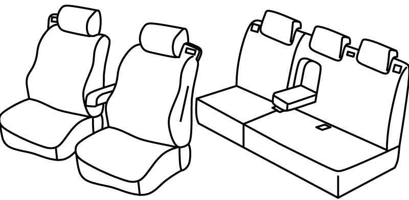 Set coprisedili Superior - Grigio/Nero - compatibile per Ford B-Max (10/12>07/18)