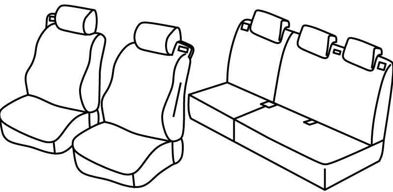 Set coprisedili Superior - Grigio/Nero - compatibile per Ford B-Max (10/12>07/18)
