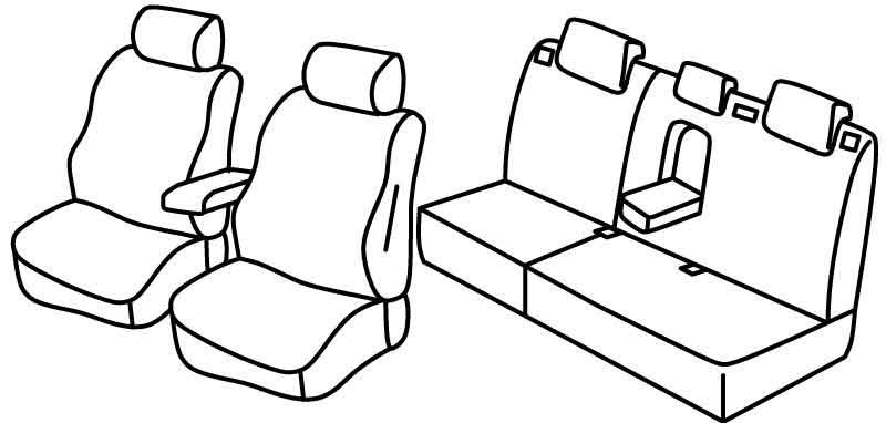 Set coprisedili Superior - Grigio/Nero - compatibile per Ford Mondeo 4p (05/07>10/14) - Ford Mondeo Wagon (05/07>10/14)