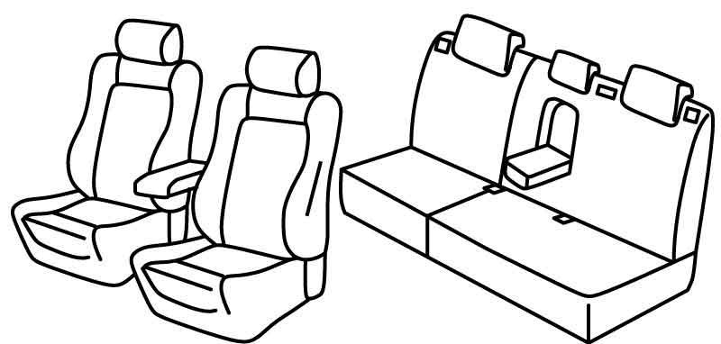 Set coprisedili Superior - Nero/Rosso - compatibile per Ford Mondeo 4p (05/07>10/14) - Ford Mondeo Wagon (05/07>10/14)