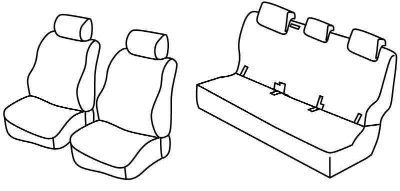 Set coprisedili Superior - Nocciola - compatibile per Ford Ranger (06/12>08/15)