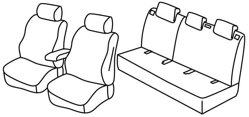 Set coprisedili Superior - Nero/Grigio - compatibile per Ford Focus 5p (06/18>)