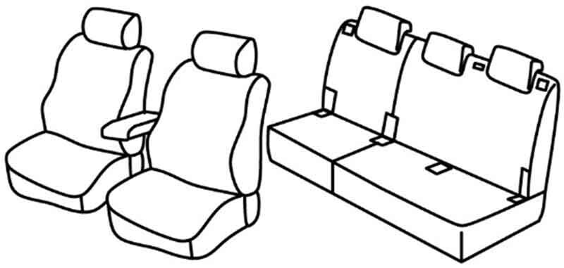Set coprisedili Superior - Beige - compatibile per Ford Tourneo Connect (09/18>02/22)