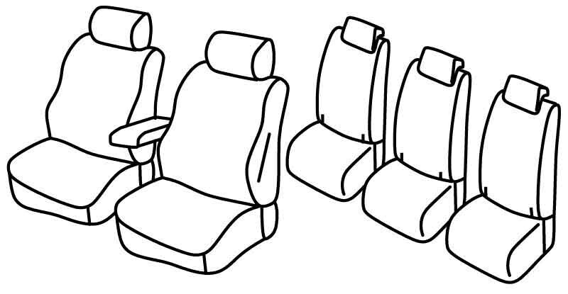 Set coprisedili Superior - Grigio/Nero - compatibile per Ford Galaxy (10/15>02/22) - Ford S-Max (10/15>09/23)