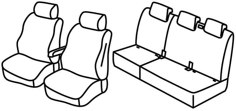 Set coprisedili Superior - Nero/Blu - compatibile per Ford Ecosport (03/14>01/18)