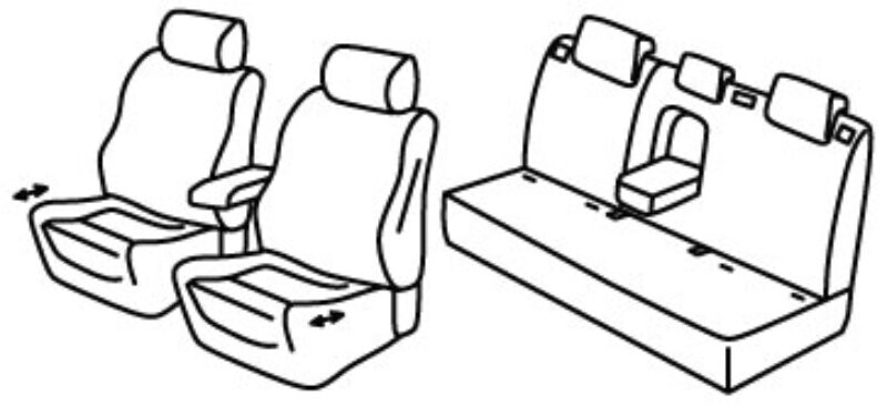 Set coprisedili Superior - Nero/Grigio - compatibile per Ford Mondeo 4p (11/14>02/22) - Ford Mondeo Wagon (11/14>02/22)