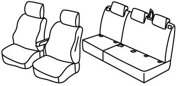 Set coprisedili Superior - Nocciola - compatibile per Ford Tourneo Courier (11/23>)