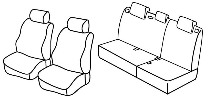 Set coprisedili Superior - Nero/Rosso - compatibile per Honda Civic 5p (01/06>01/12)
