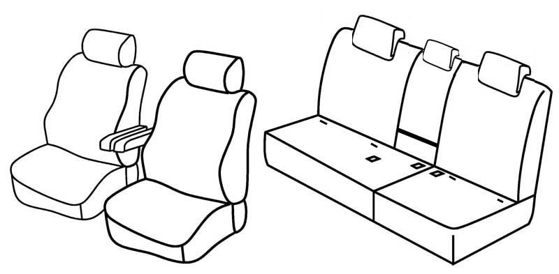 Set coprisedili Superior - Nocciola - compatibile per Honda CR-V (01/07>09/12) fino al 2009