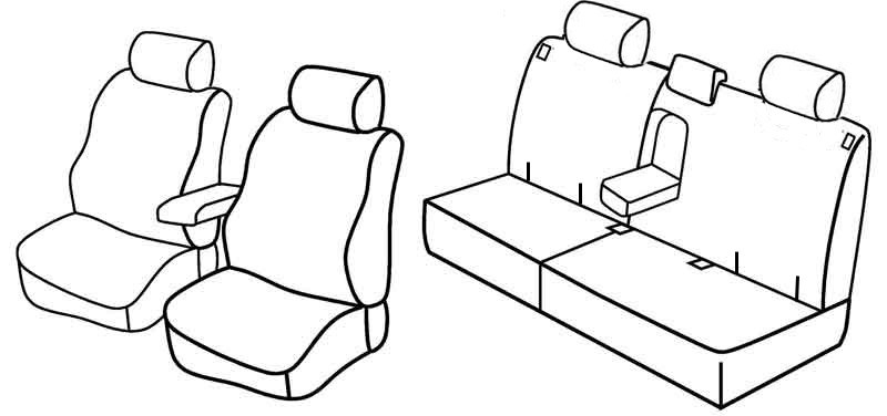 Set coprisedili Superior - Grigio/Nero - compatibile per Honda CR-V (10/12>10/18)