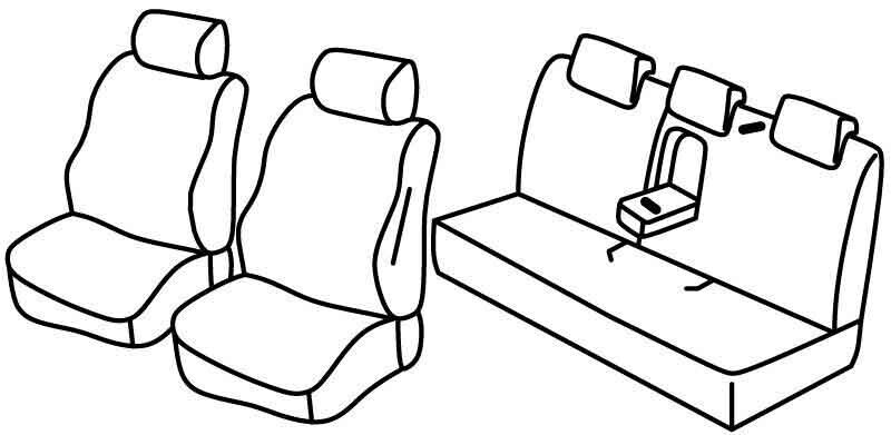 Set coprisedili Superior - Nero/Blu - compatibile per Honda Civic 4p (03/17>07/22)