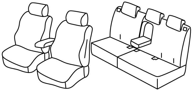Set coprisedili Superior - Nero/Blu - compatibile per Honda HR-V (09/15>10/21) Elegance