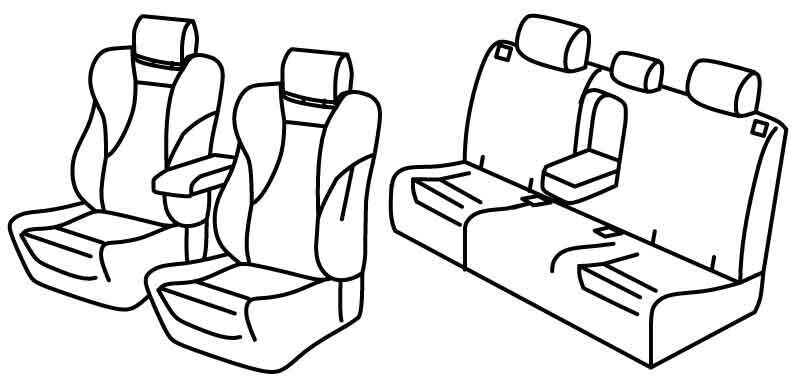 Set coprisedili Superior - Nero/Rosso - compatibile per Honda CR-V (11/18>08/23)