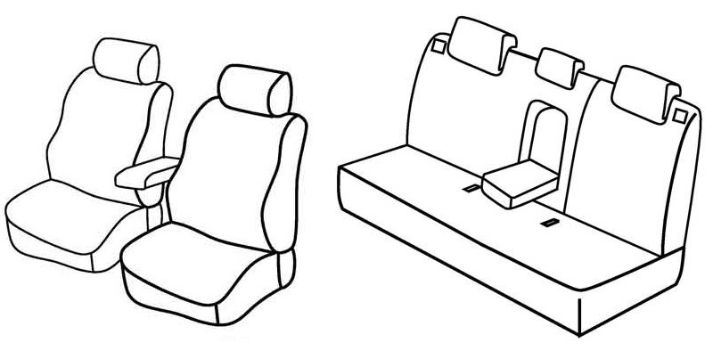 Set coprisedili Superior - Nero/Blu - compatibile per Hyundai ix35 (09/13>12/15)