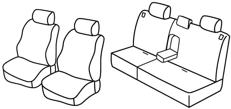 Set coprisedili Superior - Grigio/Nero - compatibile per Hyundai Santa Fe (01/01>02/06)