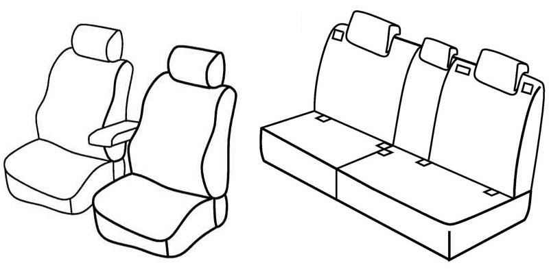 Set coprisedili Superior - Beige - compatibile per Hyundai Santa Fe (03/06>09/12)