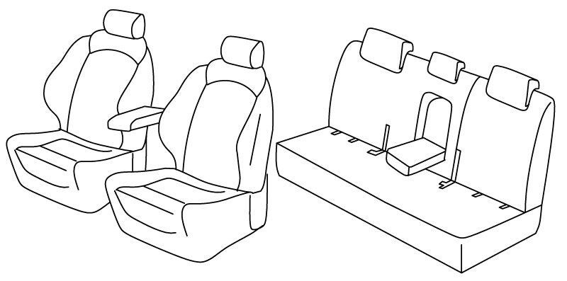 Set coprisedili Superior - Nero/Blu - compatibile per Hyundai Tucson (09/15>10/20)
