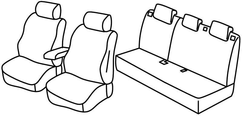 Set coprisedili Superior - Nero/Blu - compatibile per Hyundai Kona (10/17>06/23)