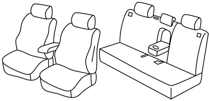 Set coprisedili Superior - Nero/Blu - compatibile per Hyundai Ioniq (12/16>07/22) EV Premium