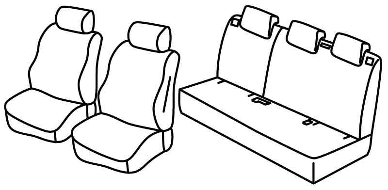 Set coprisedili Superior - Nero/Blu - compatibile per Hyundai Bayon (08/21>)