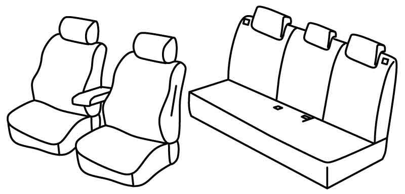 Set coprisedili Superior - Grigio/Nero - compatibile per Hyundai Tucson (11/20>)