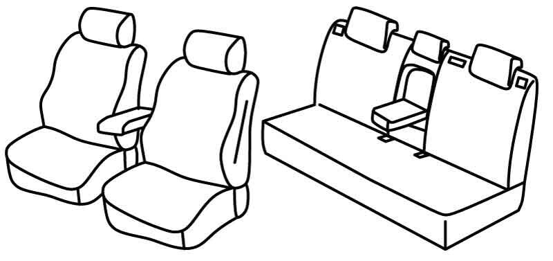 Set coprisedili Superior - Nero/Blu - compatibile per Hyundai Kona (07/23>)