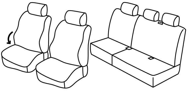 Set coprisedili Superior - Nero/Rosso - compatibile per Jeep Grand Cherokee (06/05>12/10) CRD