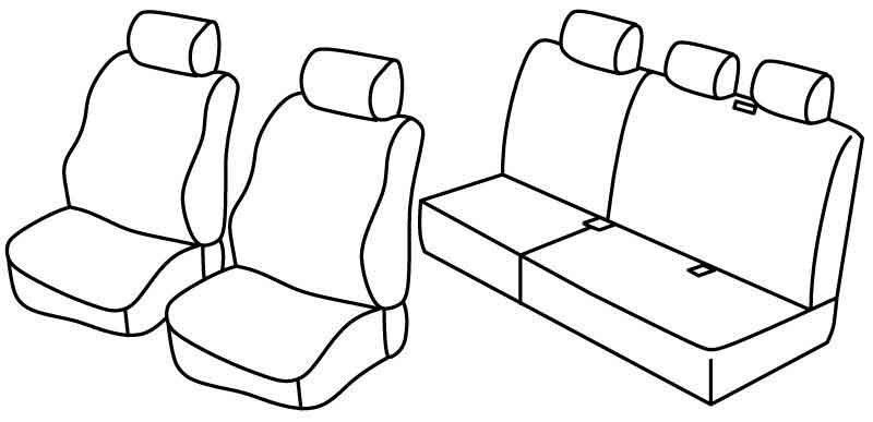 Set coprisedili Superior - Grigio/Nero - compatibile per Jeep Grand Cherokee (06/05>12/10) CRD
