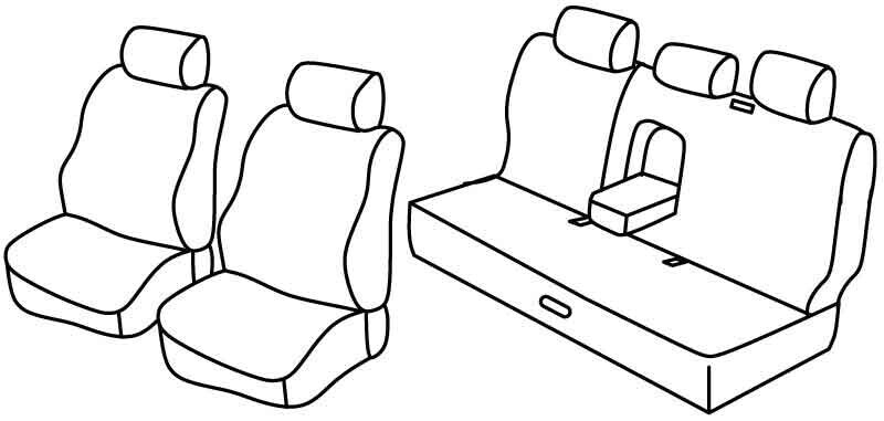 Set coprisedili Superior - Grigio/Nero - compatibile per Jeep Grand Cherokee (06/05>12/10)