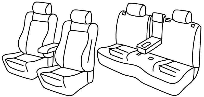 Set coprisedili Superior - Nero/Blu - compatibile per Jeep Renegade (02/18>)