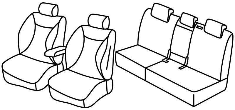 Set coprisedili Superior - Grigio/Nero - compatibile per Kia Sorento (02/15>10/20) Exclusive