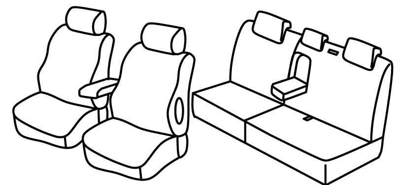 Set coprisedili Superior - Nero/Blu - compatibile per Lancia Delta (06/08>06/15)