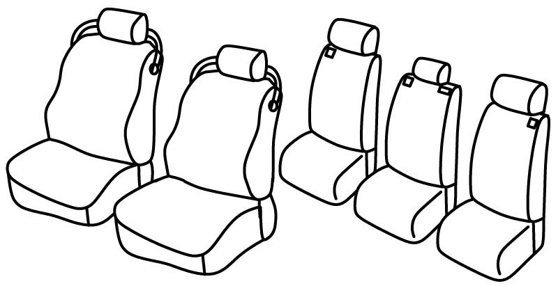 Set coprisedili Superior - Nero/Blu - compatibile per Land Rover Discovery 5p (10/04>08/09)