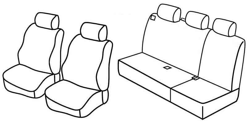 Set coprisedili Superior - Nero/Blu - compatibile per Land Rover Freelander 5p (10/97>11/06) dal 10/2003