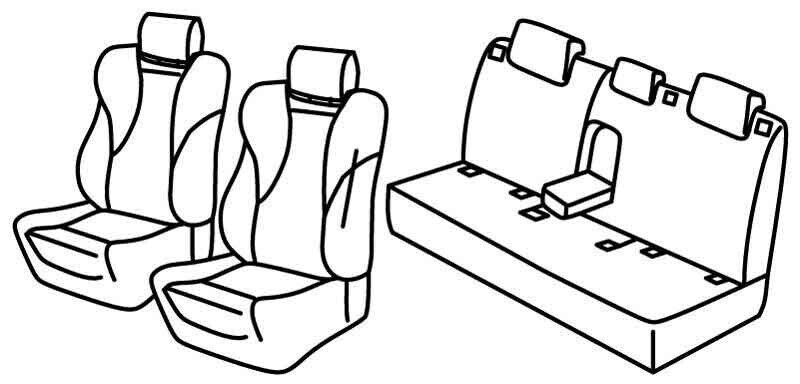 Set coprisedili Superior - Nero/Rosso - compatibile per Land Rover Evoque 5p (09/15>12/18)