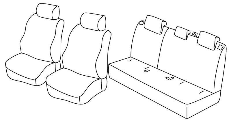 Set coprisedili Superior - Nero/Blu - compatibile per Mazda CX-3 (06/15>09/22)