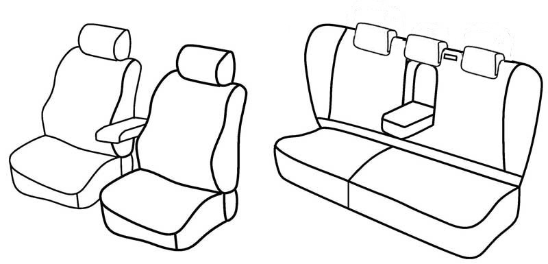Set coprisedili Superior - Nero/Rosso - compatibile per Mercedes Classe C 4p (05/00>01/07) dal 4/2004