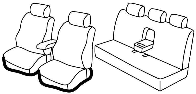 Set coprisedili Superior - Grigio/Nero - compatibile per Mercedes Classe E 4p (03/02>02/09) No Sport