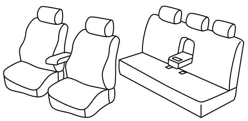 Set coprisedili Superior - Grigio/Nero - compatibile per Mercedes Classe E 4p (03/02>02/09) No Sport