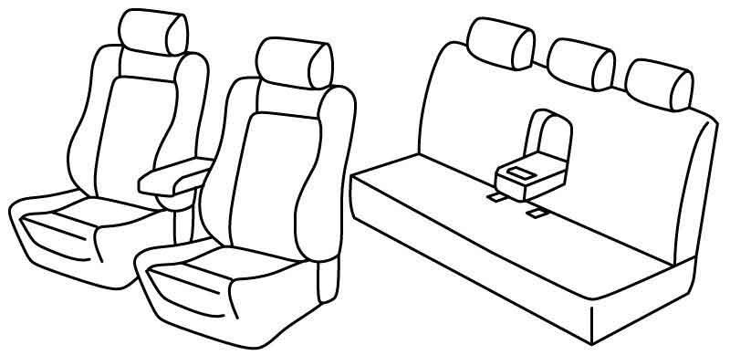 Set coprisedili Superior - Nero/Rosso - compatibile per Mercedes Classe E 4p (03/02>02/09) Sport