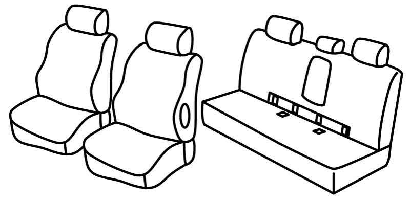 Set coprisedili Superior - Nero/Rosso - compatibile per Mercedes Classe E 4p (03/09>06/16)