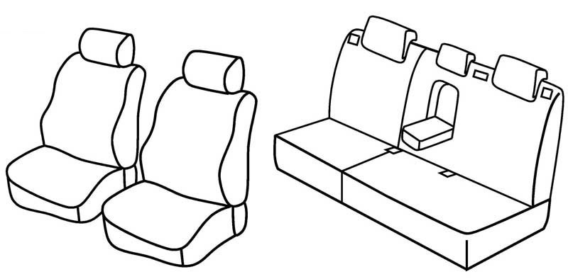 Set coprisedili Superior - Nero/Blu - compatibile per Mercedes ML (07/05>12/15)