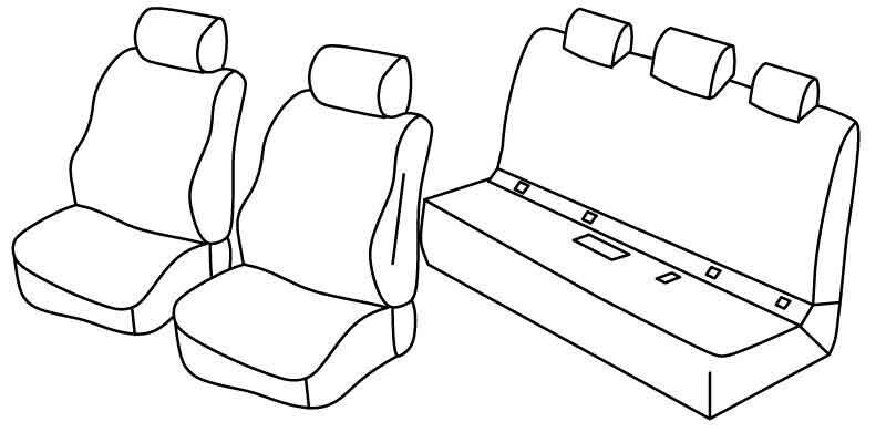 Set coprisedili Superior - Grigio/Nero - compatibile per Mercedes Classe C 4p (03/14>05/21)