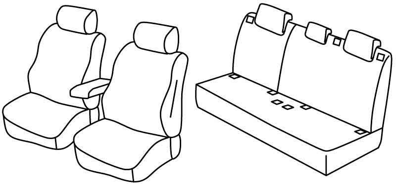 Set coprisedili Superior - Nero/Rosso - compatibile per Mercedes Classe A 5p (10/12>05/18)