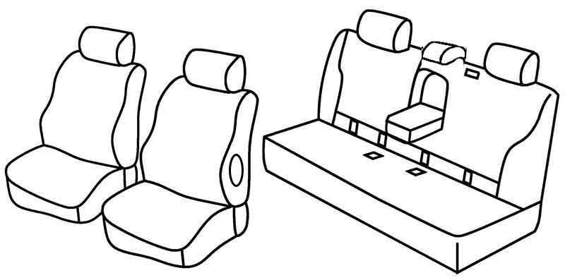 Set coprisedili Superior - Nero/Blu - compatibile per Mercedes Classe E sw (09/09>11/16)