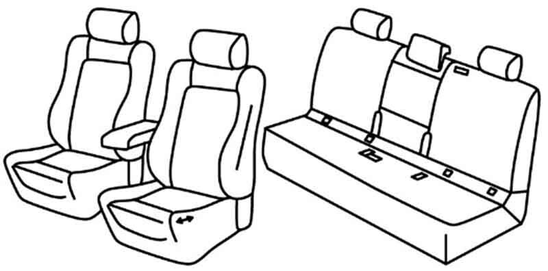 Set coprisedili Superior - Grigio/Nero - compatibile per Mercedes GLC Coupè (10/16>05/23)